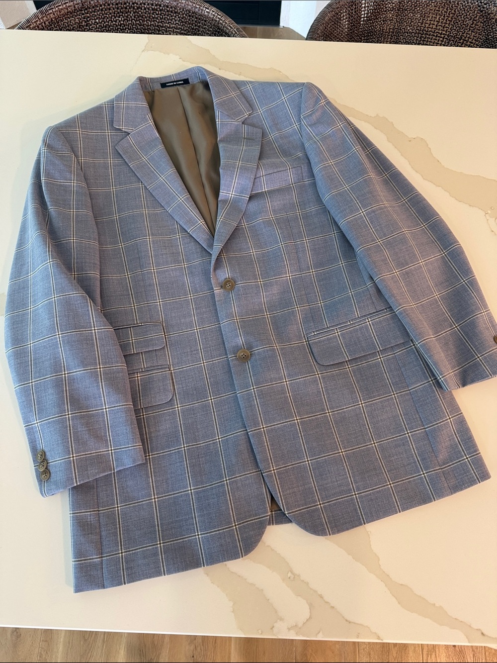 Paul Fredrick Light Blue Windowpane Sport Coat